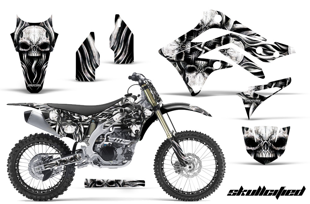 Kawasaki KX450F 2012 Graphics Kit Skullcified Silver NP Rims BB